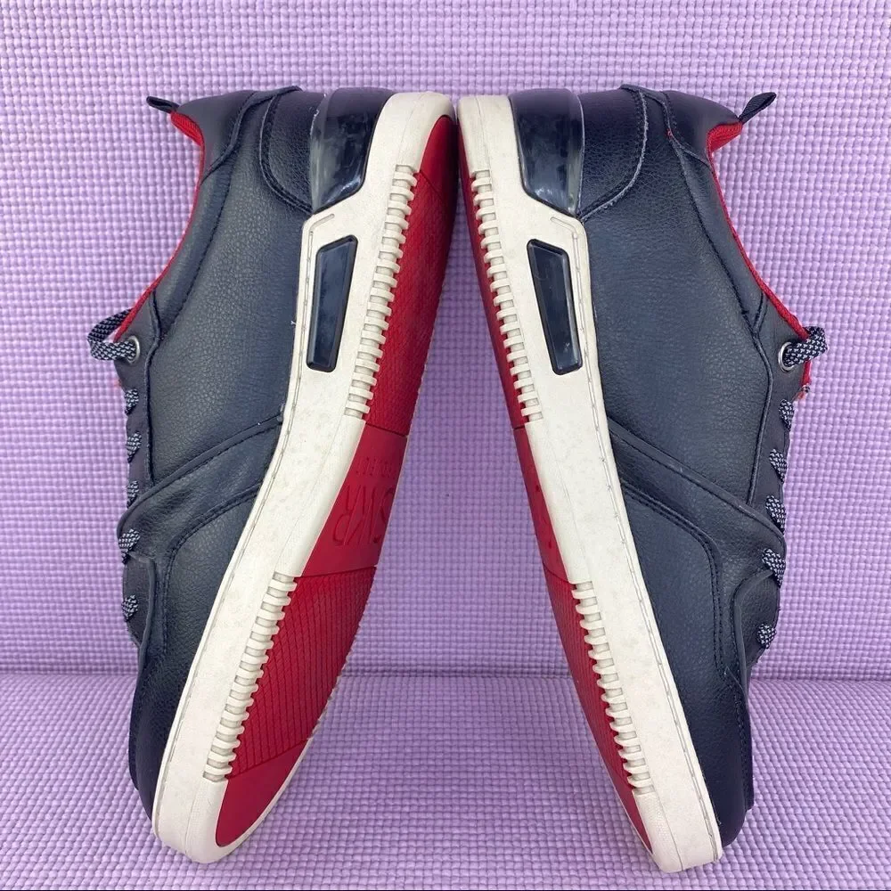 SNKR‎ Project Lafayette Mens Leather Sneakers Size 10.5 Black Red SNKR1815